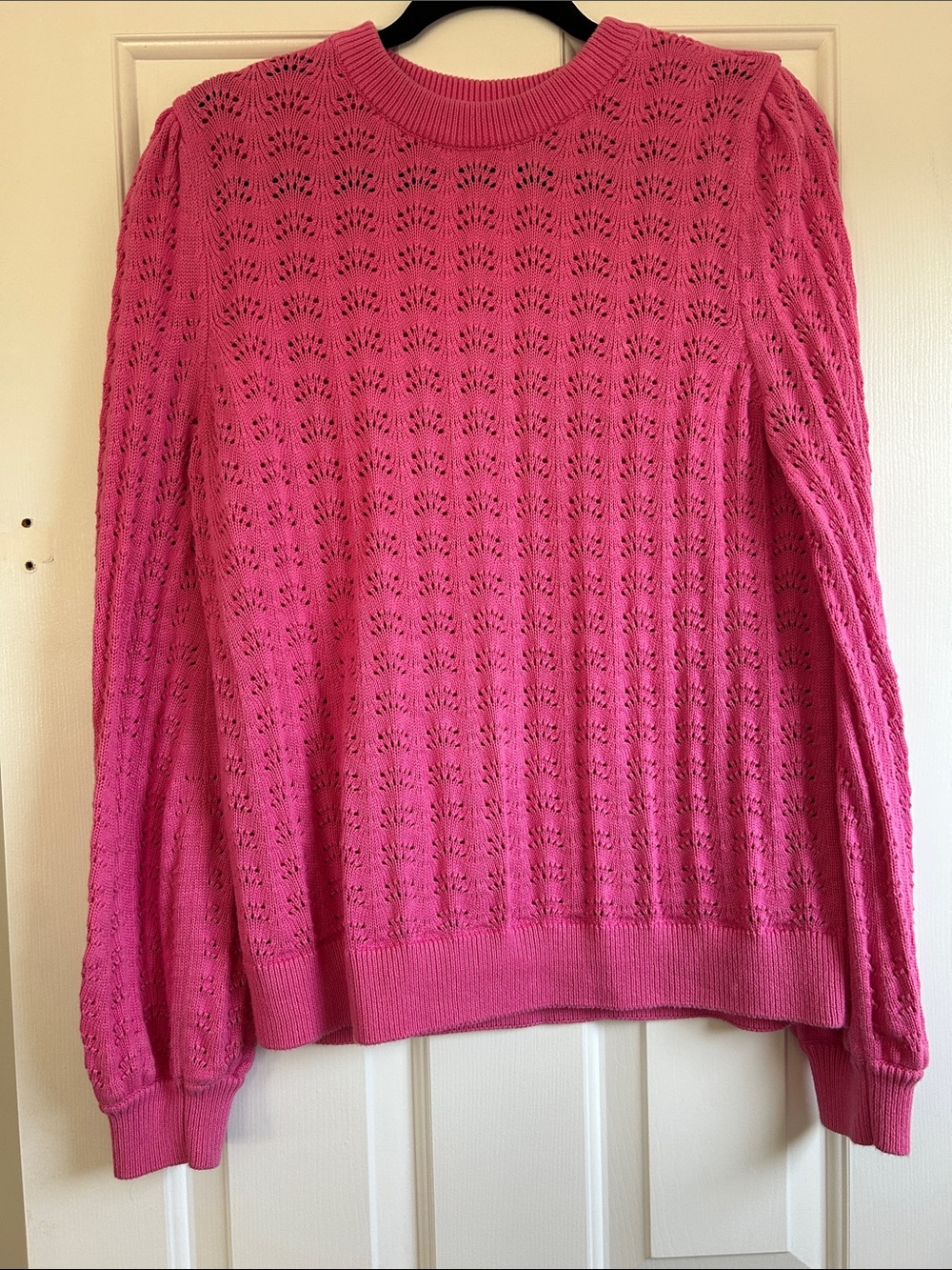 Barbour Pink Eyelet Crewneck Sweater